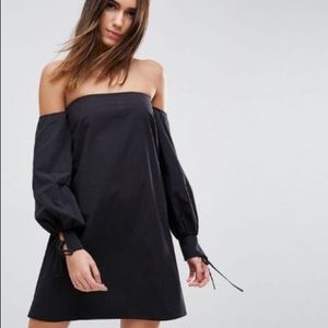 ASOS black off shoulder dress
